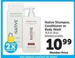 Safeway Native Shampoo, Conditioner or Body Wash offer