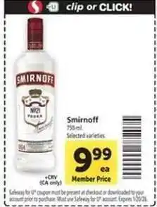 Safeway Smirnoff offer