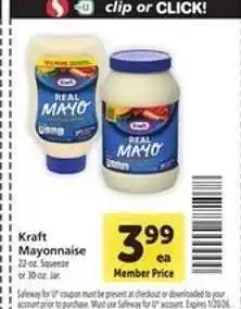 Safeway Kraft Mayonnaise offer