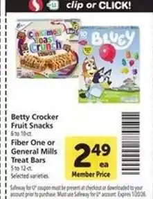 Safeway Betty Crocker Fruit Snacks offer