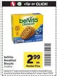 Safeway belVita Breakfast Biscuits offer