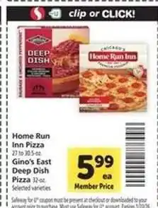 Safeway Home Run Inn Pizza offer