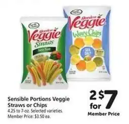 Safeway Sensible Portions Veggie Straws or Chips offer