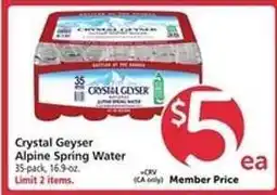 Safeway Crystal Geyser Alpine Spring Water offer