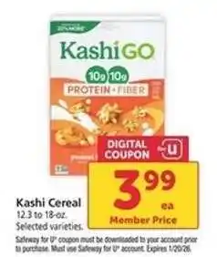Safeway Kashi Cereal offer