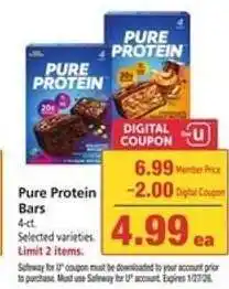 Safeway Pure Protein Bars offer