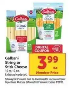 Safeway Galbani String or Stick Cheese offer