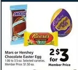 Safeway Mars or Hershey Chocolate Easter Egg offer