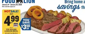 Food Lion Beef Top Round London Broil offer