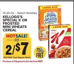 Food Lion Kellogg's Special K or Frosted Mini Wheats Cereal offer