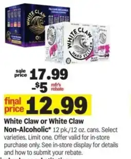 Meijer White Claw or White Claw Non-Alcoholic offer