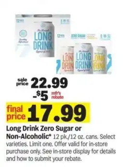 Meijer Long Drink Zero Sugar or Non-Alcoholic offer