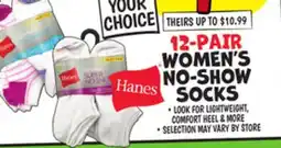 Ollie's 12-PAIR WOMEN'S NO-SHOW SOCKS offer