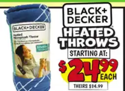 Ollie's BLACK + DECKER HEATED THROWS offer