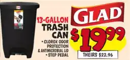 Ollie's GLAD 13-GALLON TRASH CAN offer