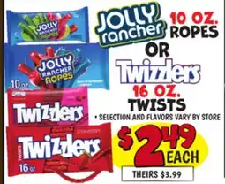 Ollie's 10 OZ. ROPES OR 16 OZ. TWIZZLERS TWISTS offer