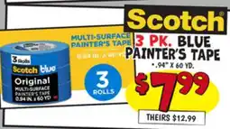 Ollie's 3 PK BLUE BLUE PAINTER'S TAPE offer