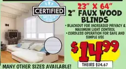 Ollie's 23 X 64 2 FAUX WOOD BLINDS offer