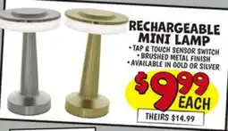 Ollie's RECHARGEABLE MINI LAMP offer