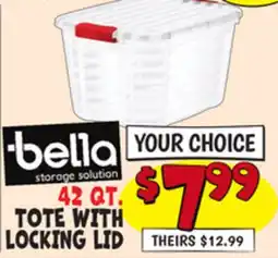 Ollie's 42 QT. TOTE WITH LOCKING LID offer