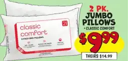 Ollie's 2 PK. JUMBO PILLOWS offer