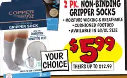 Ollie's 2 PK. NON-BINDING GRIPPER SOCKS offer