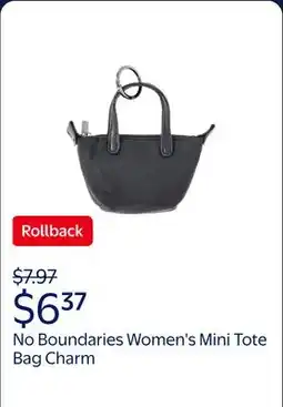 Walmart No Boundaries Women's Mini Tote Bag Charm, Black offer
