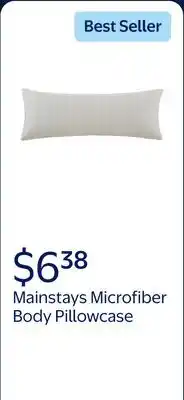 Walmart Mainstays Microfiber Body Pillowcase - Beige & White Stripe offer