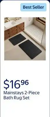 Walmart Mainstays Black Tile Bubble Pattern 2-Piece Bath Rug Set offer