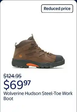 Walmart Wolverine Hudson Steel-Toe Work Boot Men offer