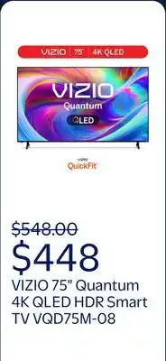 Walmart VIZIO 75 Class Quantum 4K QLED HDR Smart TV (NEW) VQD75M-08 offer