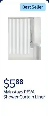 Walmart Mainstays Medium Weight PEVA Shower Curtain Liner offer