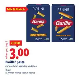 Lidl Barilla pasta offer