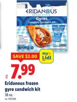 Lidl Eridanous frozen gyro sandwich kit offer