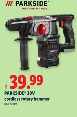 Lidl PARKSIDE 20V cordless rotary hammer offer