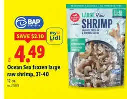 Lidl Ocean Sea frozen large raw shrimp, 31-40 offer