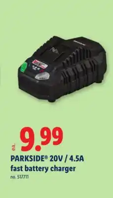 Lidl PARKSIDE 20V/4.5A fast battery charger offer