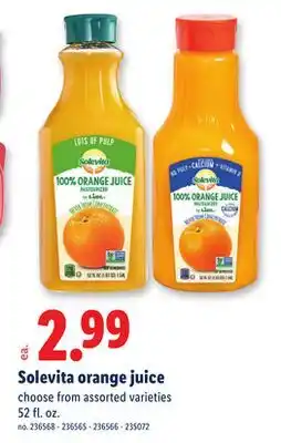 Lidl Solevita orange juice offer