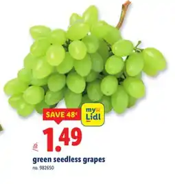 Lidl green seedless grapes offer