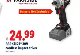 Lidl PARKSIDE 20V cordless impact driver offer