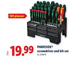 Lidl PARKSIDE screwdriver and bit set offer