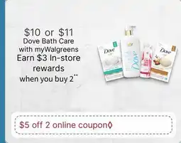 Walgreens Dove Bath Care offer