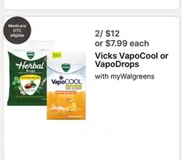 Walgreens Vicks VapoCool or VapoDrops offer