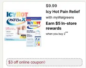 Walgreens Icy Hot Pain Relief offer