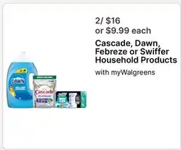 Walgreens Cascade, Dawn, Febreze or Swiffer Household Products offer