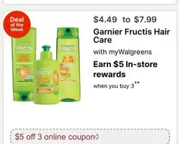 Walgreens Garnier Fructis Hair Care offer
