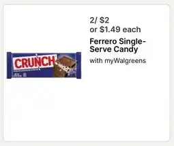 Walgreens Ferrero Single- Serve Candy offer