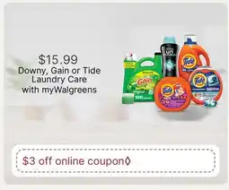 Walgreens Downy, Gain or Tide Laundry Care offer