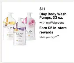 Walgreens Olay Body Wash Pumps, 33 oz offer