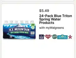 Walgreens 24-Pack Blue Triton Spring Water Products offer